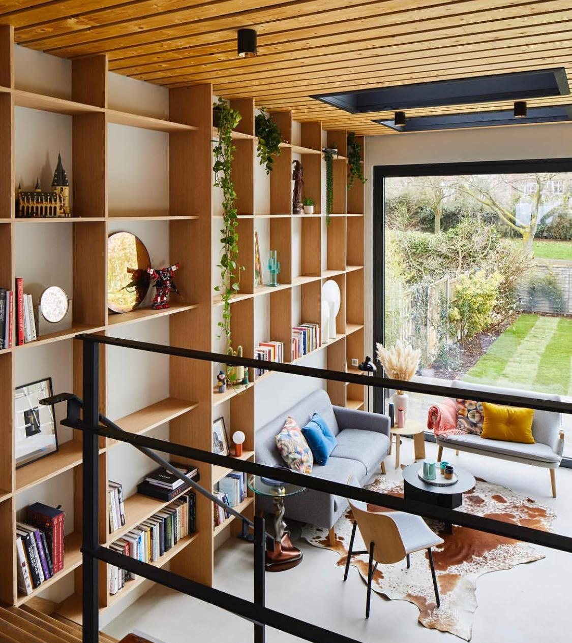 View from an upper level over a double height living space, C A Pavel Ltd, builders covering Hampstead Heath, Hampstead NW3