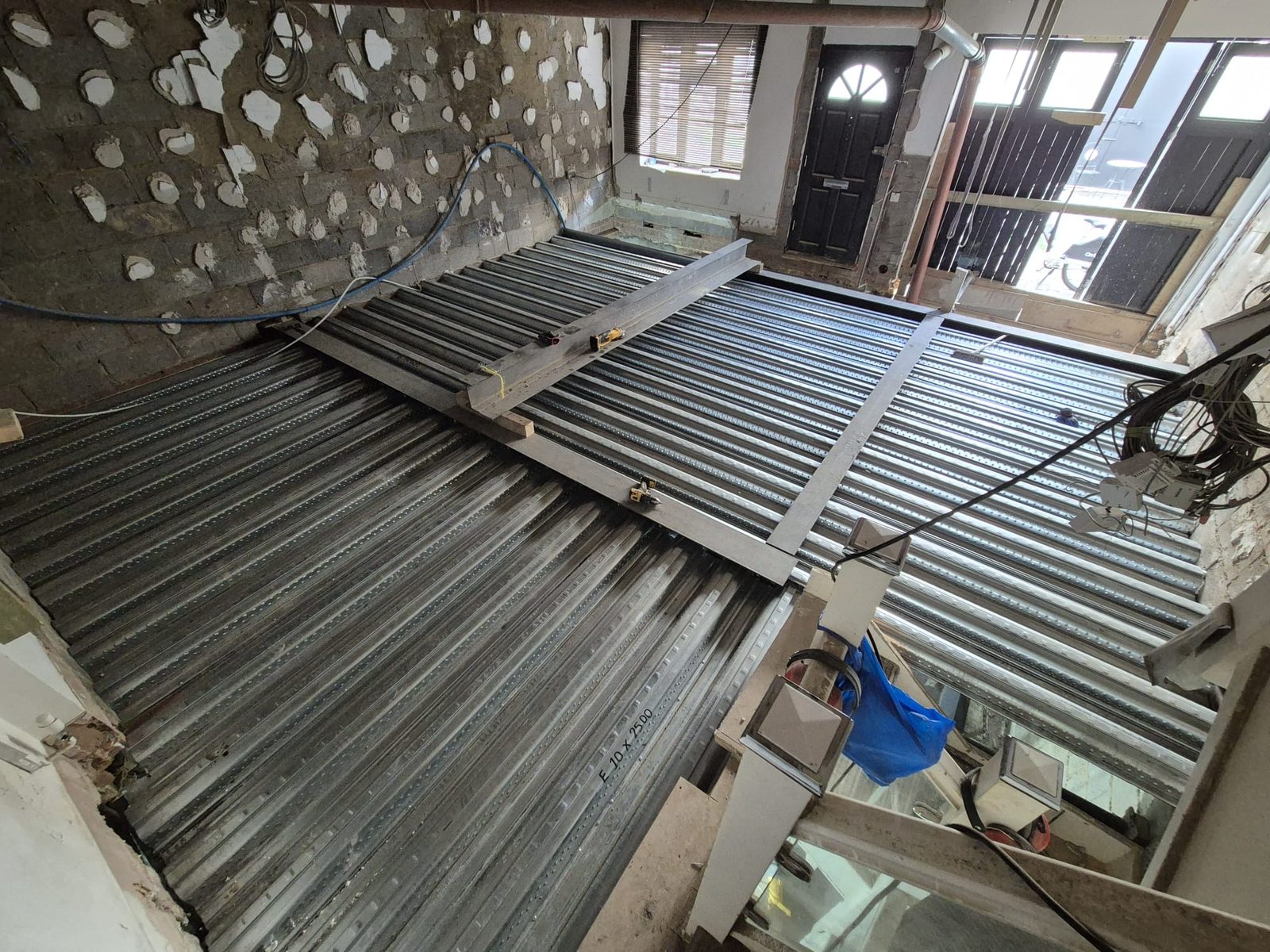 Metal deck laid for the new ground floor
