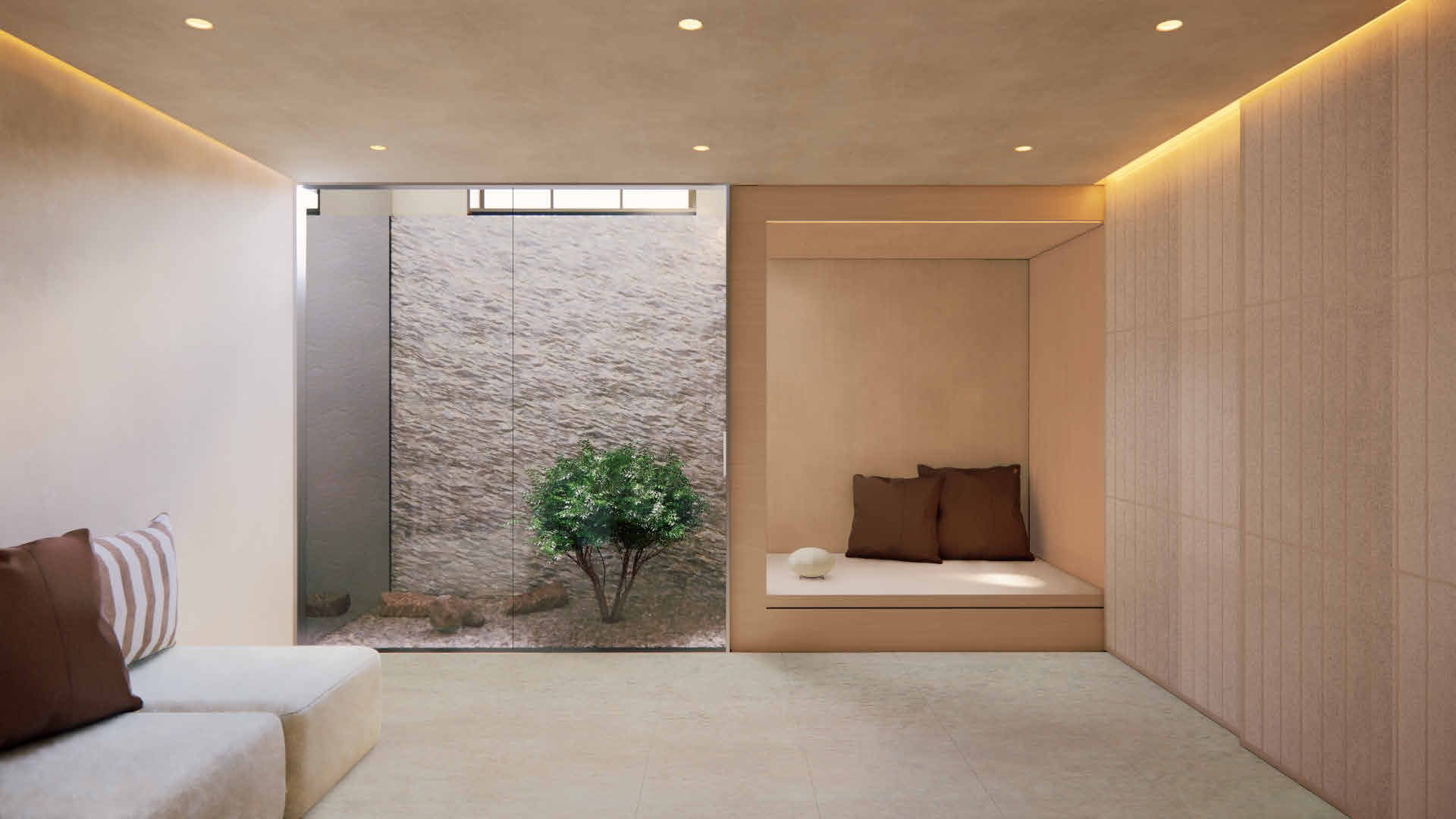 Architect's visual of the basement living space