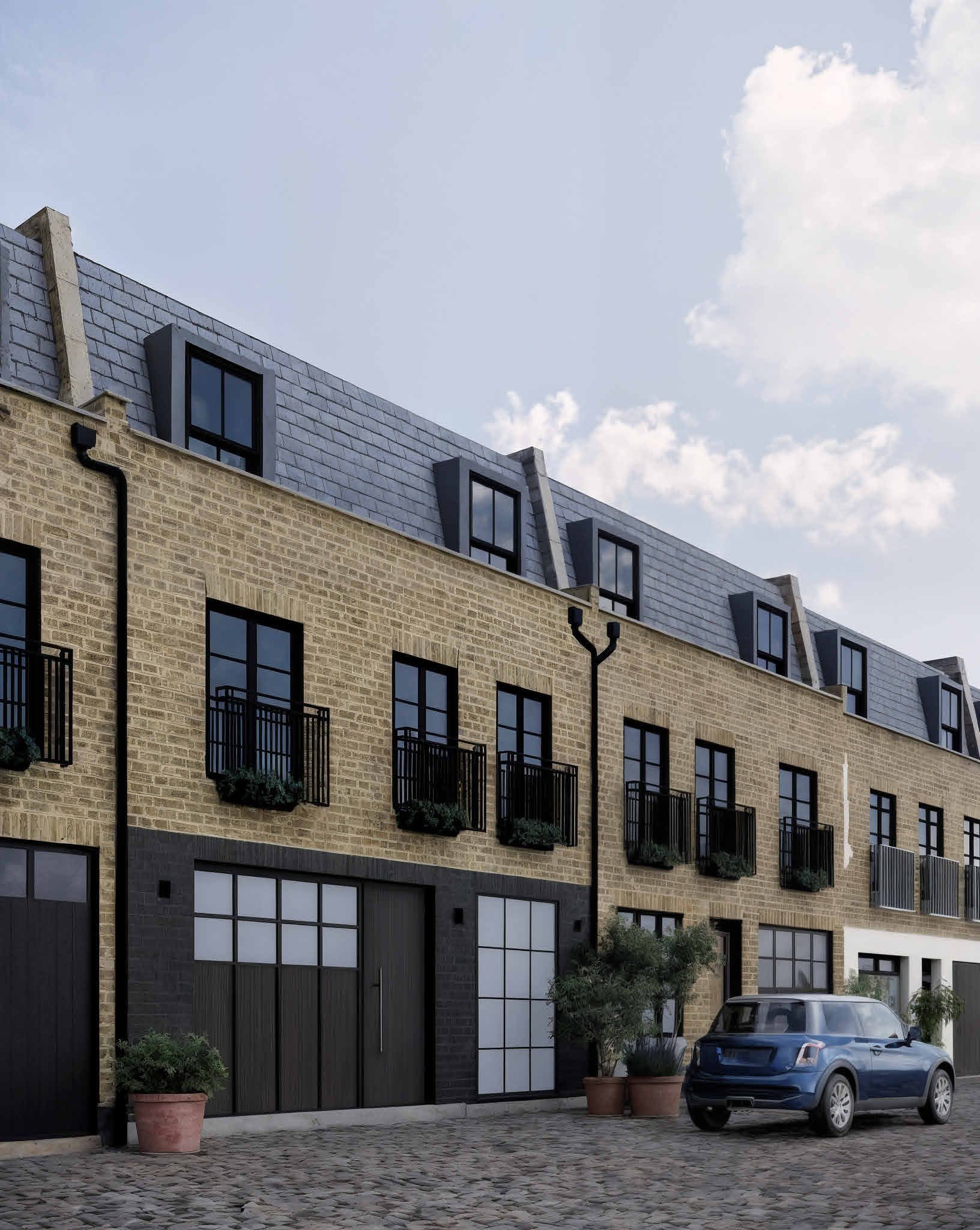 Architect's visual of the finished mews house frontage
