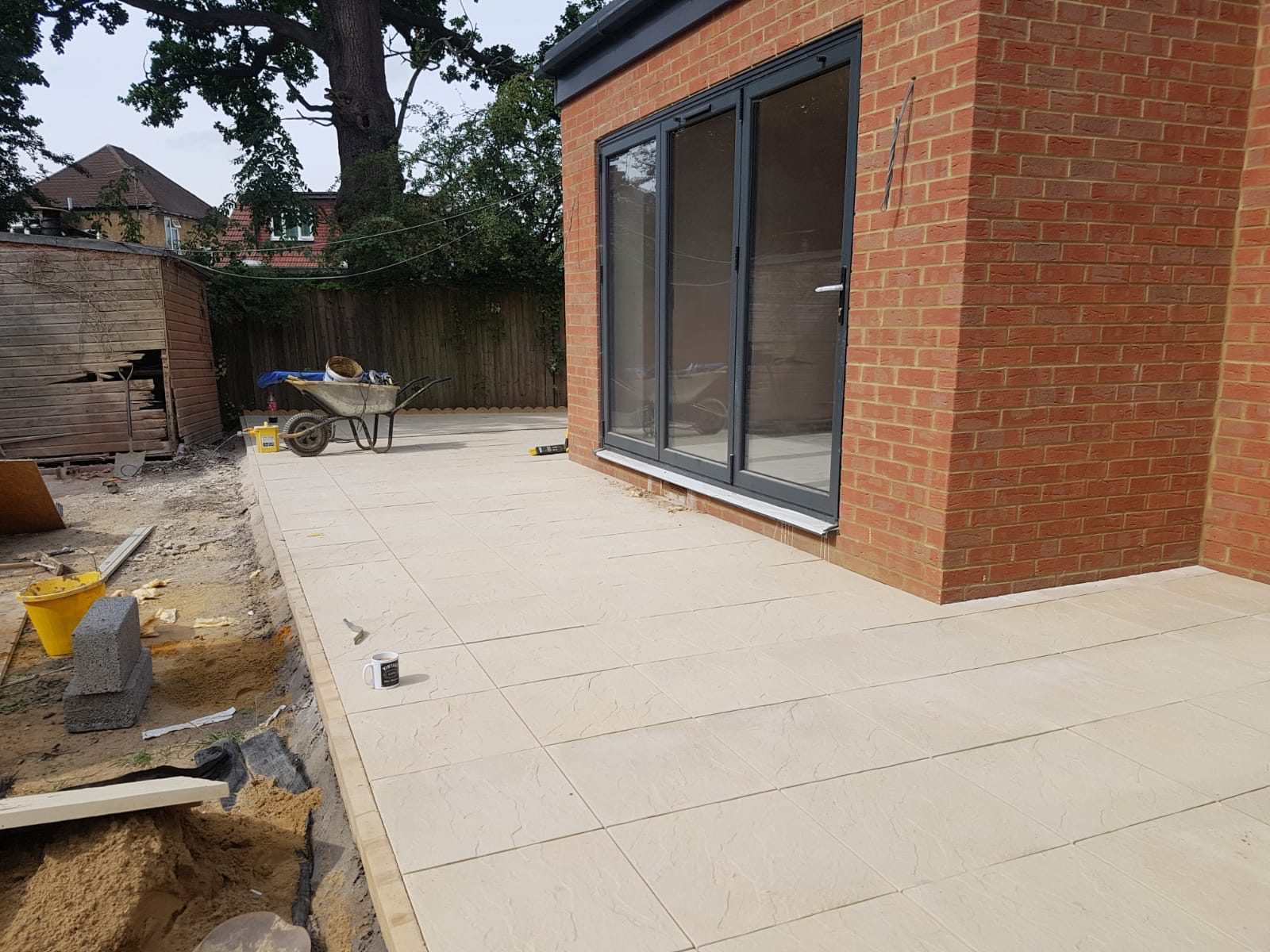 Pinner project, new brick side and rear extension with bifold doors