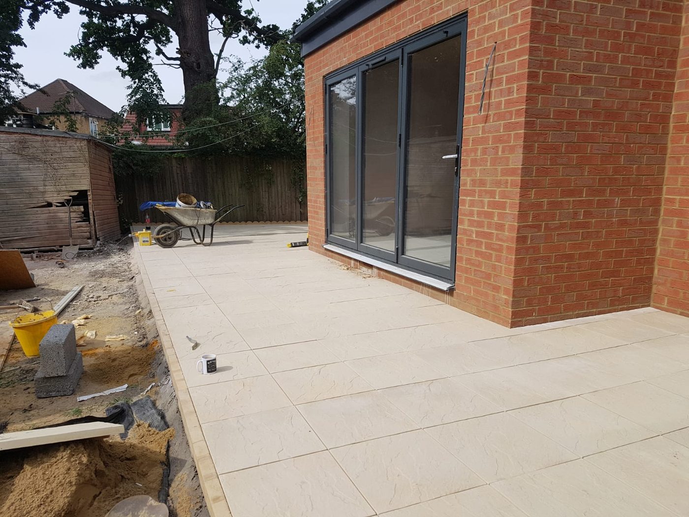 New brick rear extension with bifold doors