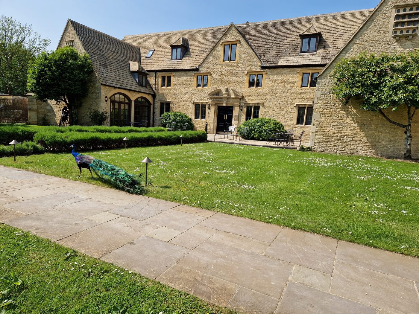 Weston Manor, Oxfordshire, stone frontage and gardens