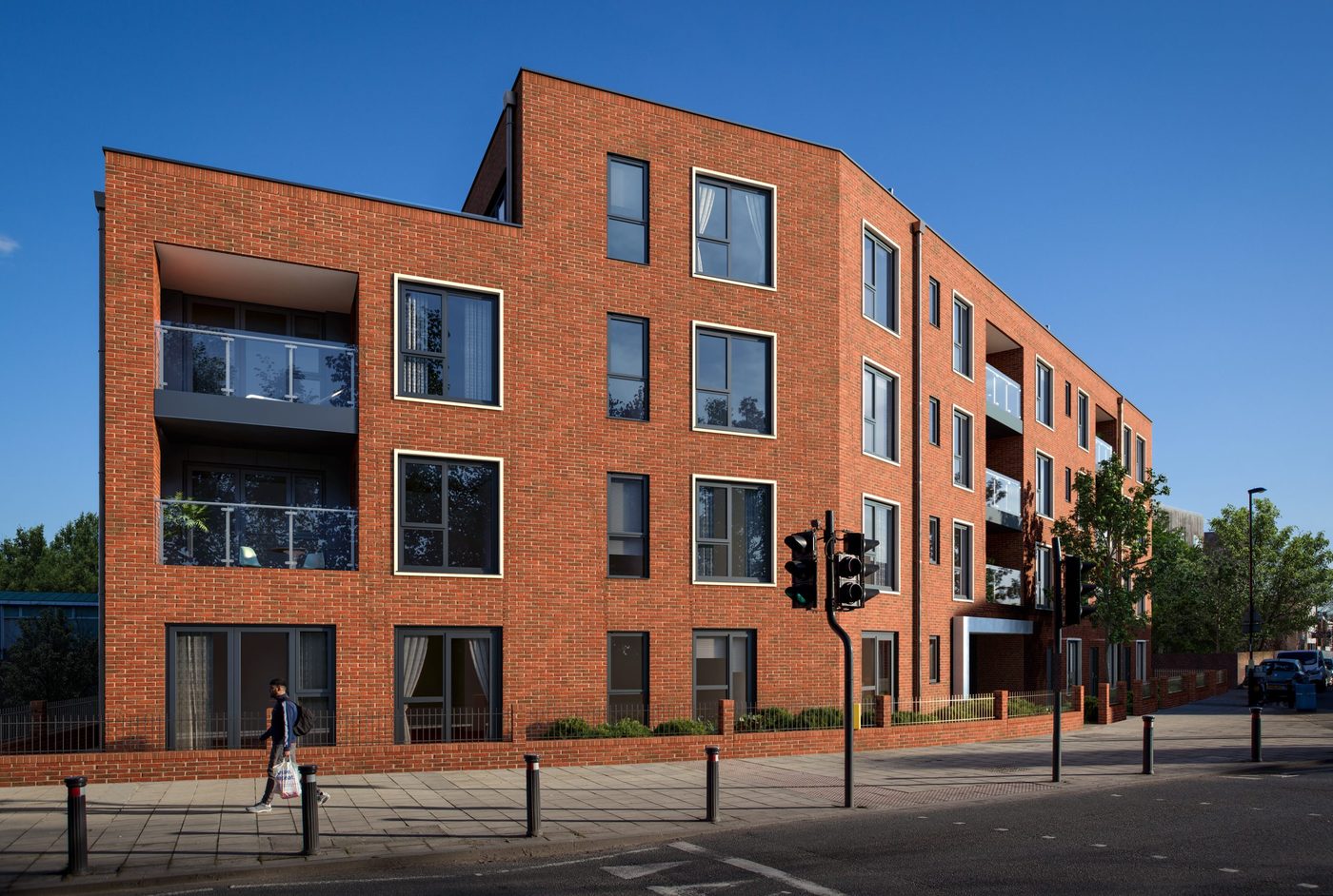 New build brick apartment block