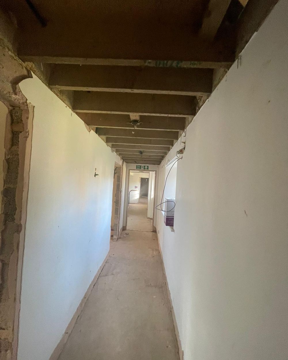 First floor hallway during the works
