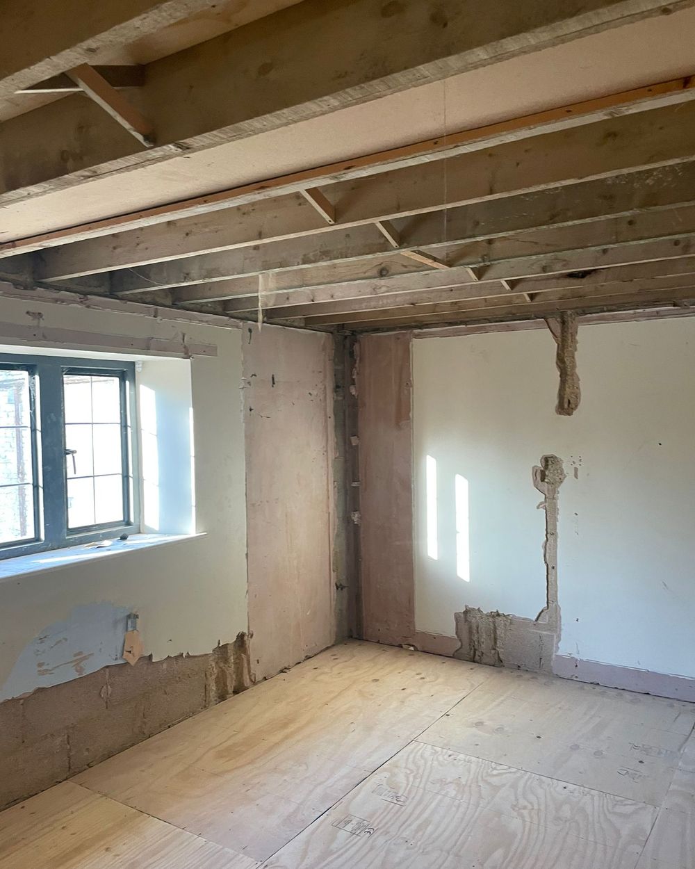 Bedroom during the works