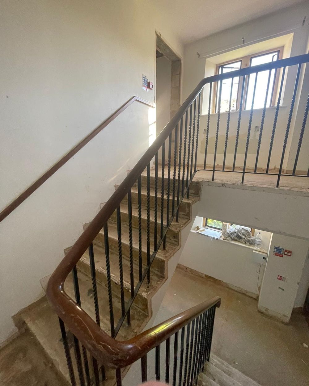 Main staircase during the works